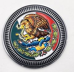 1pcs  top quality Emblems Mexico (Mexican) Flag Car Decal (2.75" Round) -   casted aluminum  Automotive emblem for Vehicles, atv, 